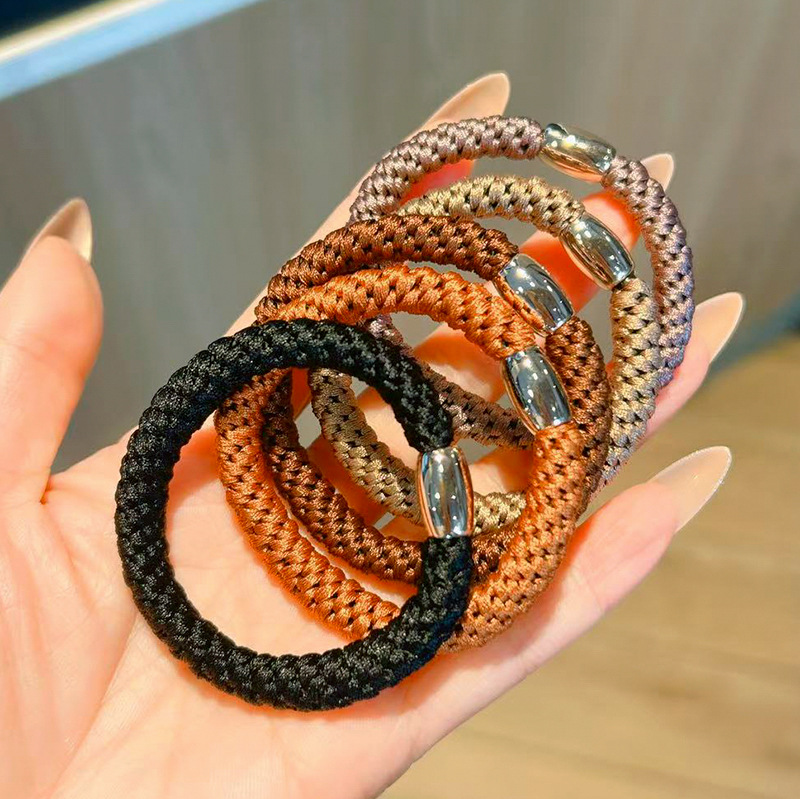 High-elasticity and durable hair band, 2025 new style leather band, women's hair tie, high ponytail, adult leather case, hair tie and headwear Application Scenario