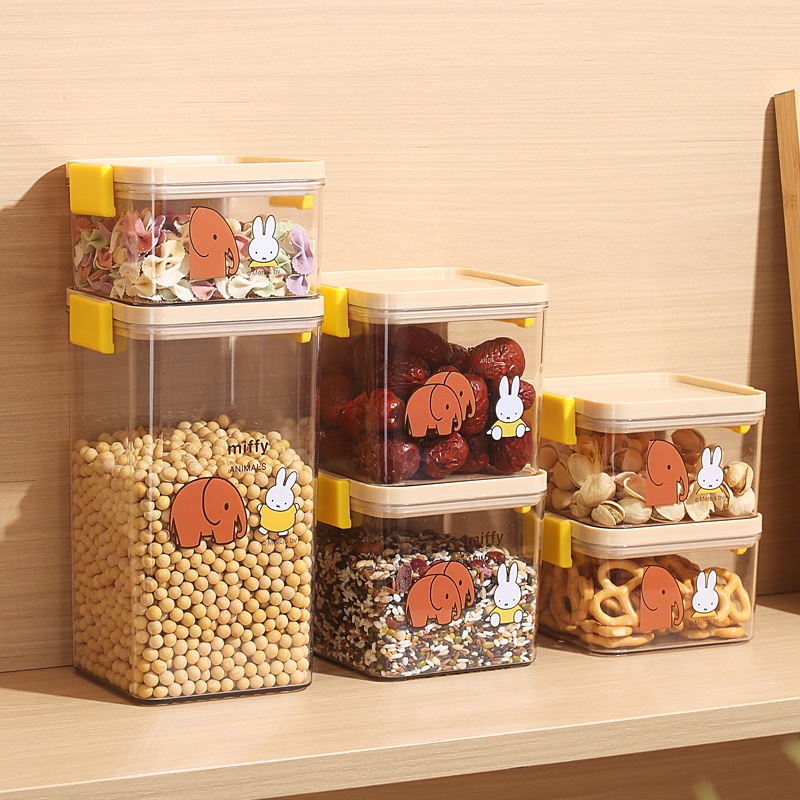 Mifei household transparent sealed cans, refrigerator preservation boxes, kitchen storage cans, tea, snacks, dry goods, moisture-proof storage boxes