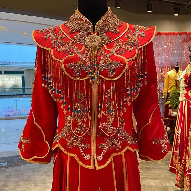 秀禾服新款结婚中式新娘服龙凤褂嫁衣凤冠霞帔显瘦