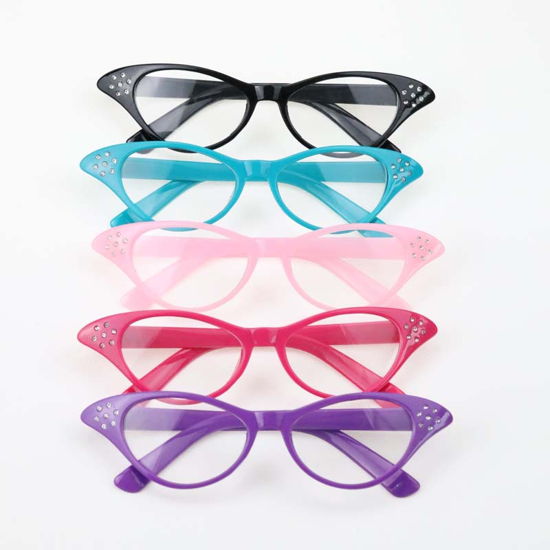 Wholesale of adult and children's glasses in 2026, Korean version, men's and women's retro glasses, cat-eye decorative flat glasses, plum blossom Specification image