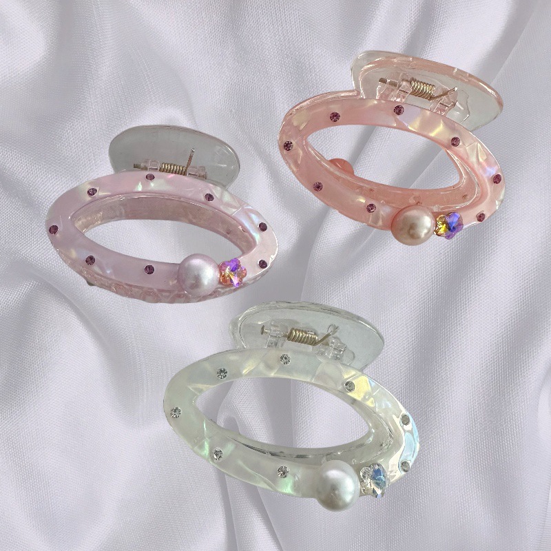 Yumi Accessories: Colorful medium-sized oval gripper, fresh and fashionable, back head updo shark gripper, back head hair gripper