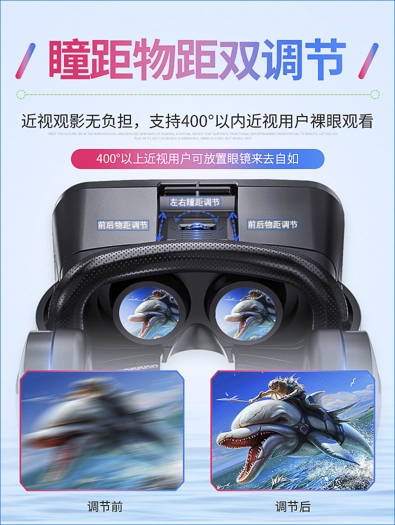 新款VR眼镜手机3D眼镜4K虚拟全景智能一体头戴耳机VR眼镜外贸批发 pic 13