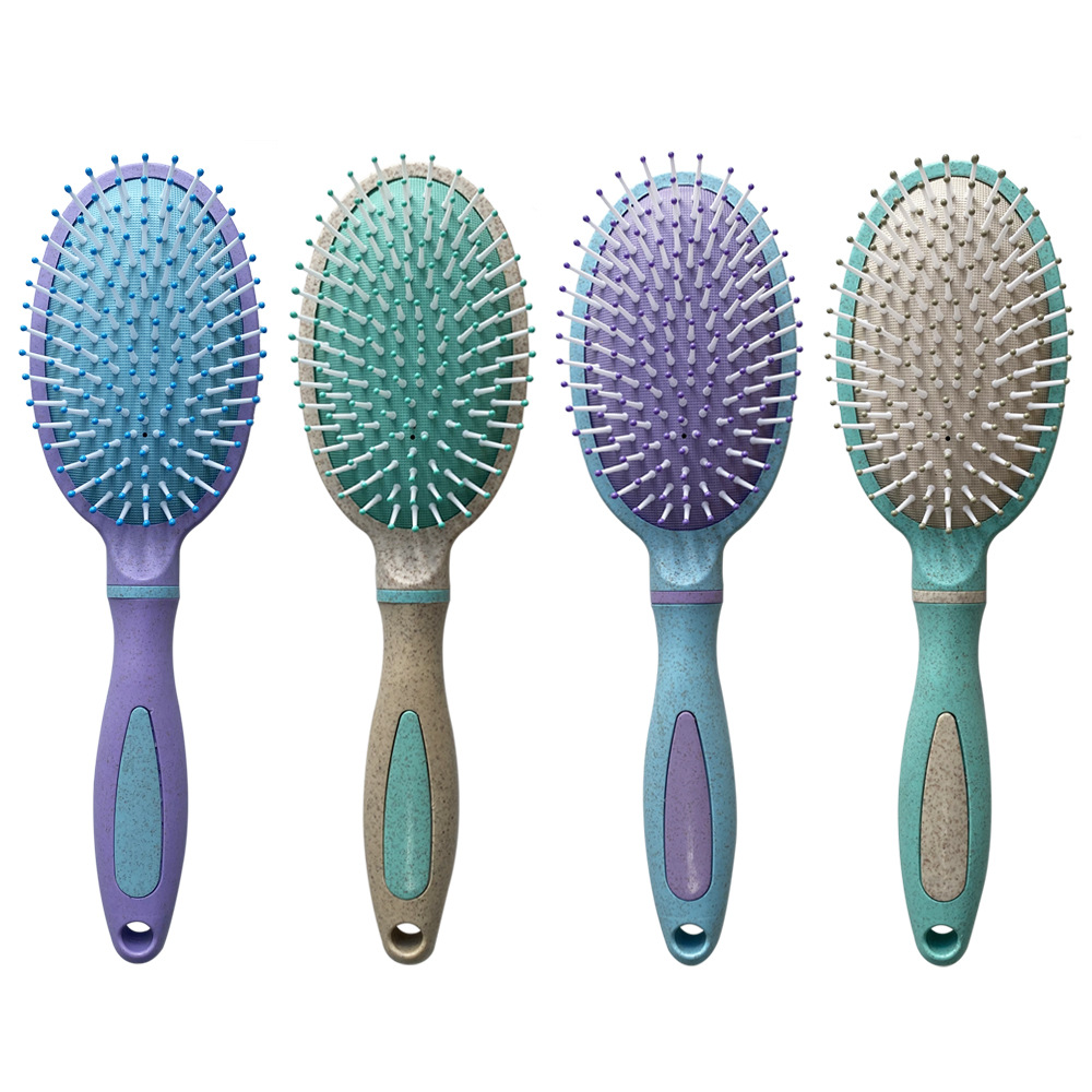 Factory direct sales: wheat straw hair care airbag comb, hair skin massage air cushion comb, curly and smooth hair styling comb, rib comb details Picture