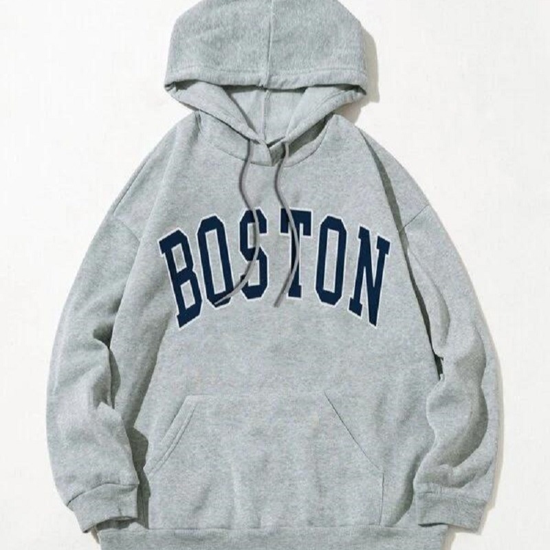 Letter-printed pullover with fleece hooded sweatshirt for women, new autumn/Winter 2024 Korean-style loose and versatile long-sleeved top full figure