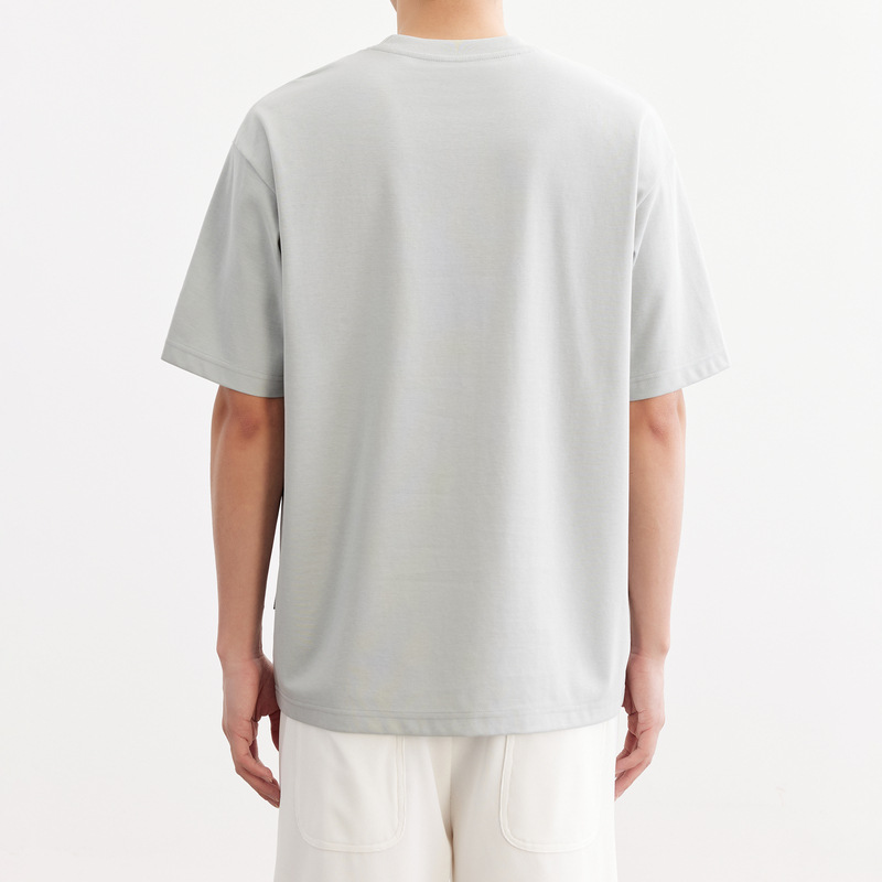 Quick-drying ice silk cotton cool silicone printed short-sleeved T-shirt for men 2024 summer slightly loose silk gloss half-sleeved T-shirt Specification image