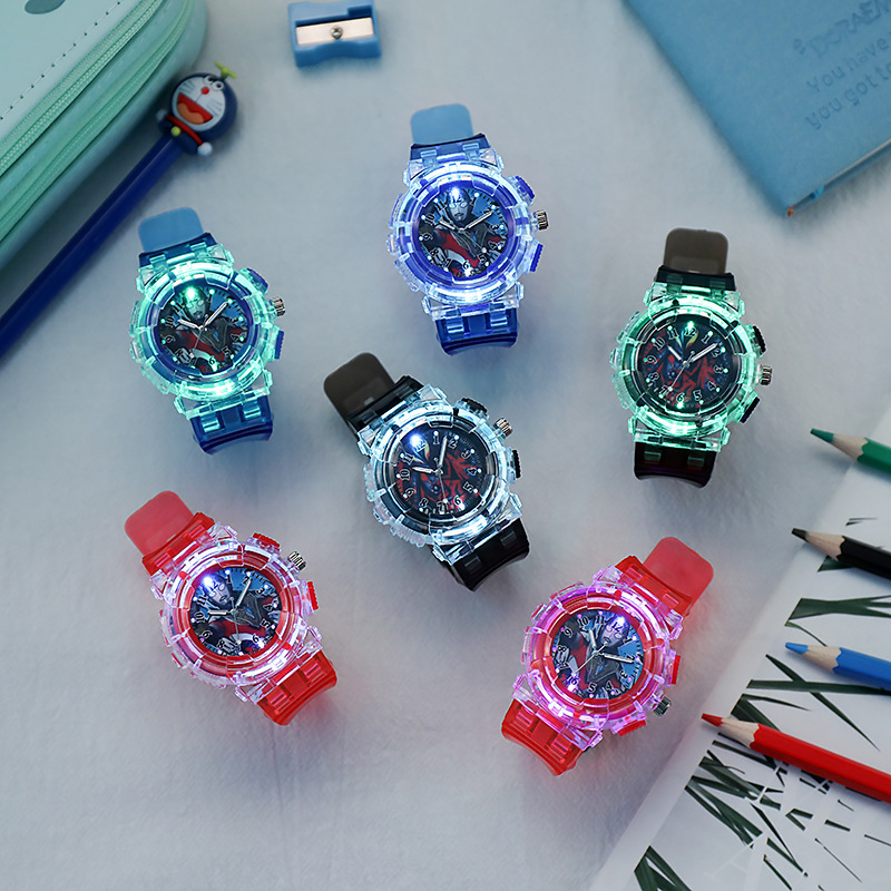 Luminous Ultraman watch cartoon glow-in-the-dark children's watch led student cartoon electronic watch men's watch wholesale gifts