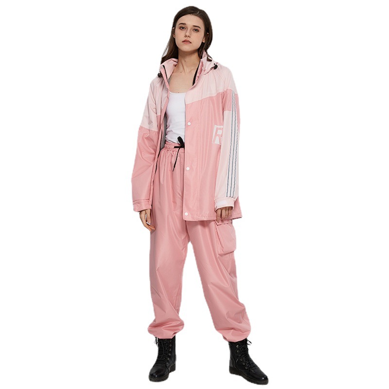 Cin-Feiman Raincoat Fashion Outdoor Adult Riding Reflective Breathable Raincoat Rain Pants Set Item Picture