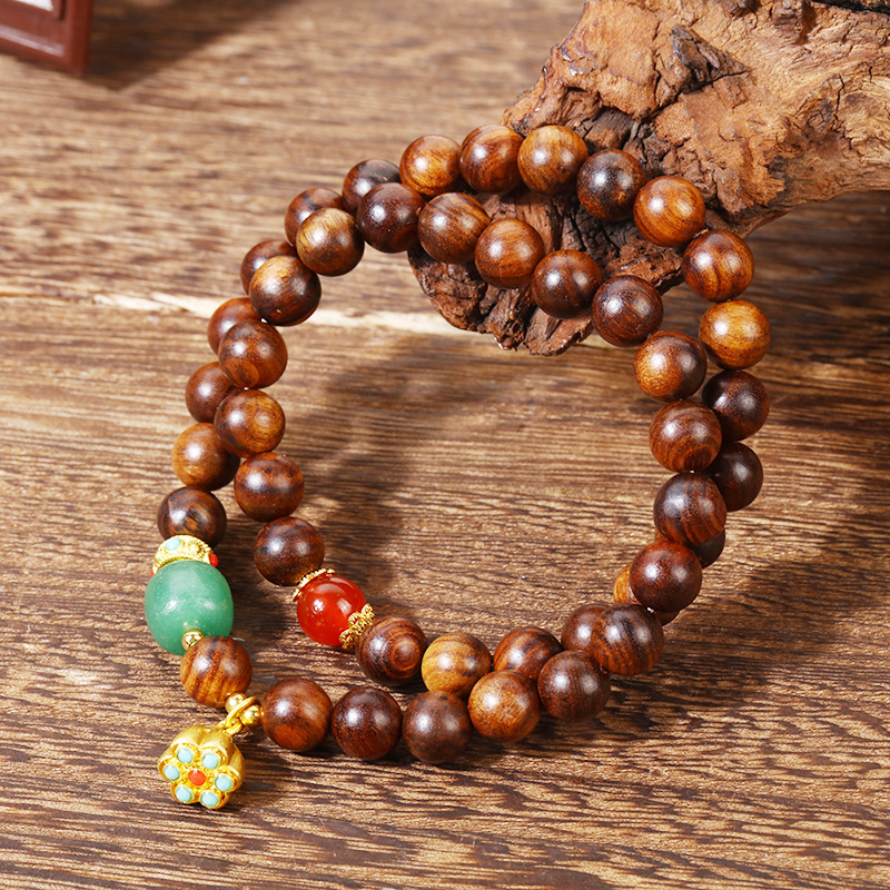 Flower Pear Rosary Lotus Seed Double Circle Disc Play Bracelet Female Original Play Gold Silk Nanshan Buddha Beads String Male A Piece Of Hair Specification drawing