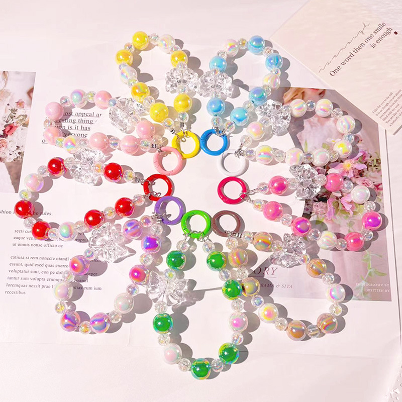 Colorful Shell Candy Color Wings Love Beaded Mobile Phone Chain Handbag Jewelry Pendant Key Pendant