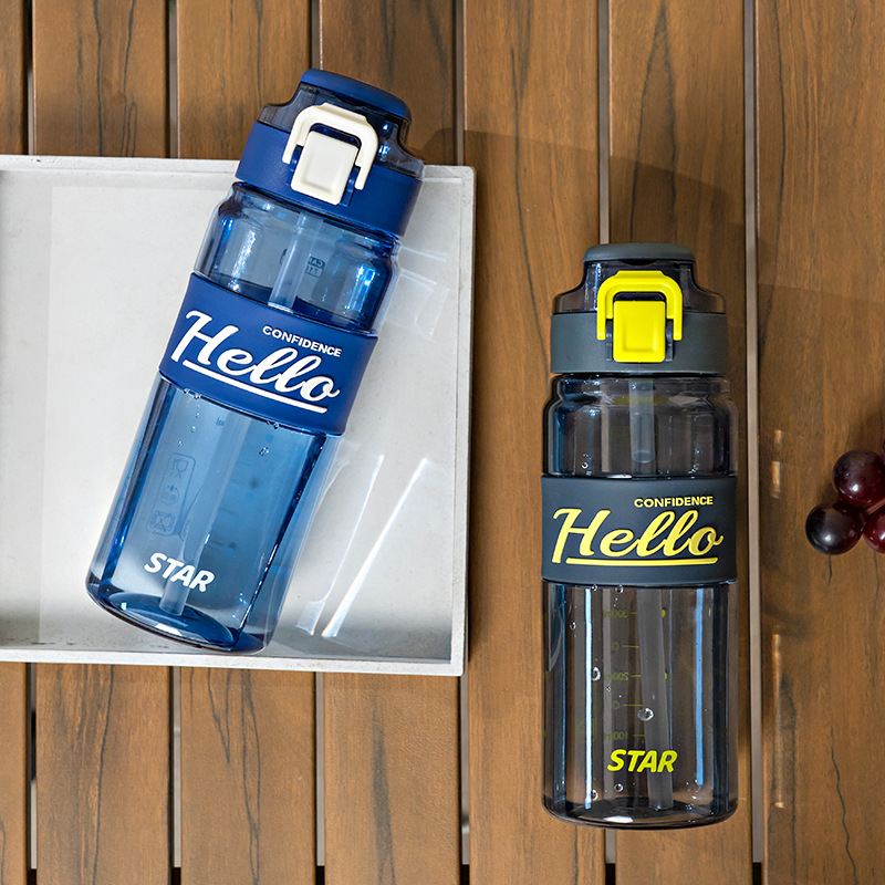 Summer popular plastic cups, straw cups, large-capacity outdoor fitness water bottles for wholesale trade, high appearance level and portability Specification drawing
