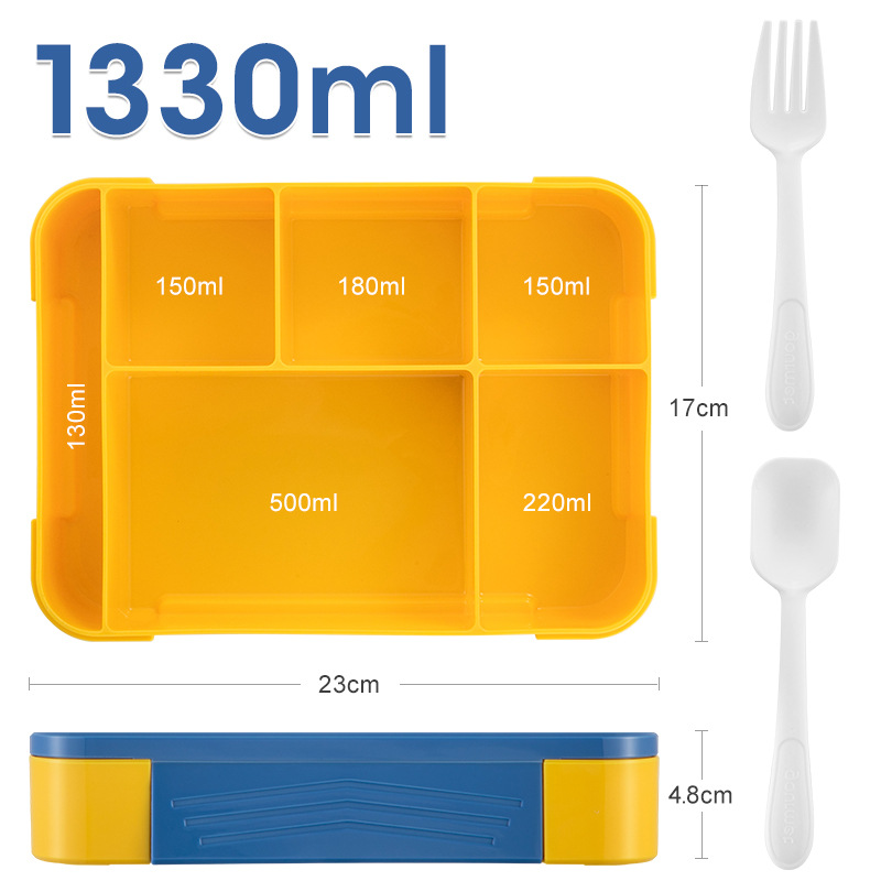 Qijia Amazon Cross-border Children and students' compartment-sealed fruit boxes, salad boxes, and microwave-heated lunch boxes for work details Picture