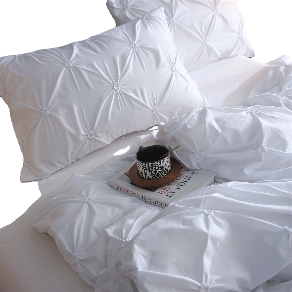Cross-border four-piece set, Amazon knotweed craft three-piece set, four-piece set, pillowcase, down duvet cover, bedding batch Item Picture