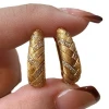Mid-style Italian brushed wheat ear woven ear buckles, French retro exquisite craftsmanship, high-end feel, diamond-encrusted, niche women's earrings Item Picture