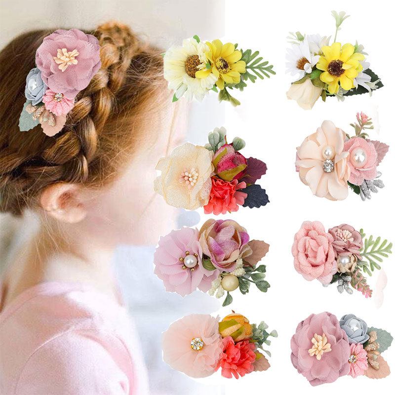 simple and versatile natural wind system little fairy simulation flower headband children's daily stage performance decorative hairpin