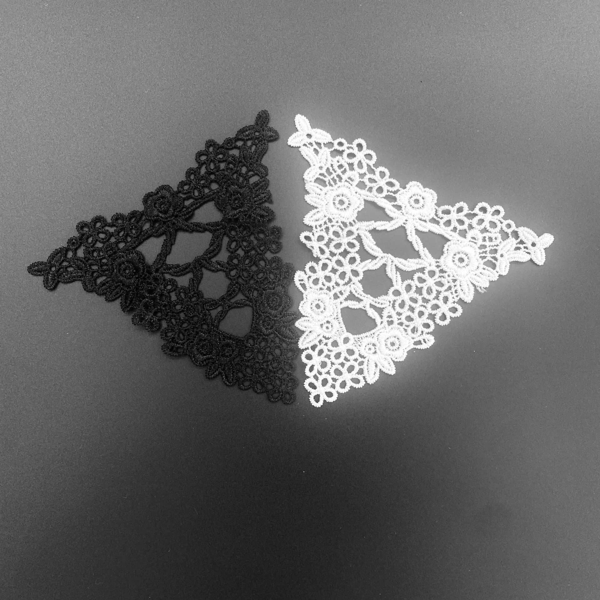 波浪涤光水溶对花 镂空美背绣花复古水溶刺绣蕾丝花边裙摆辅料