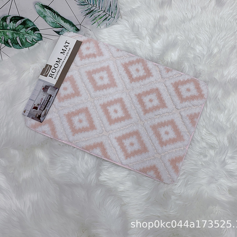 Wholesale anti-slip floor MATS for foreign trade, with a novel two-color three-dimensional water diamond-shaped pattern and skin-friendly fabric Application Scenario