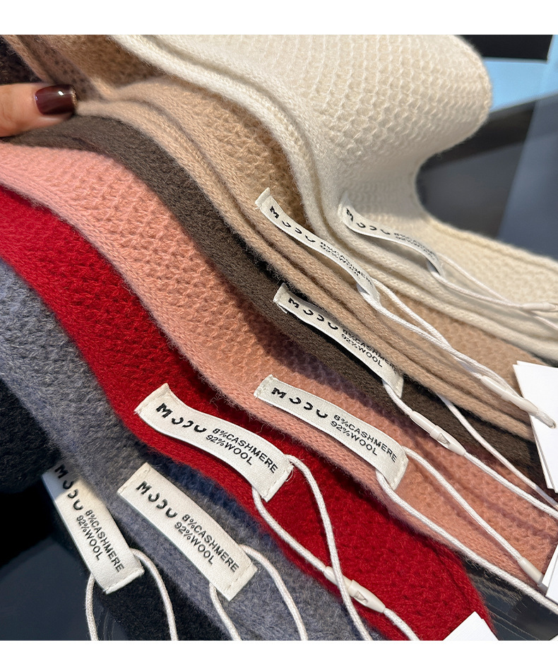 100% wool, 100% Australian wool, high-quality triangular scarf, neck protection, cashmere shawl, simple knitted scarf for women pic 7