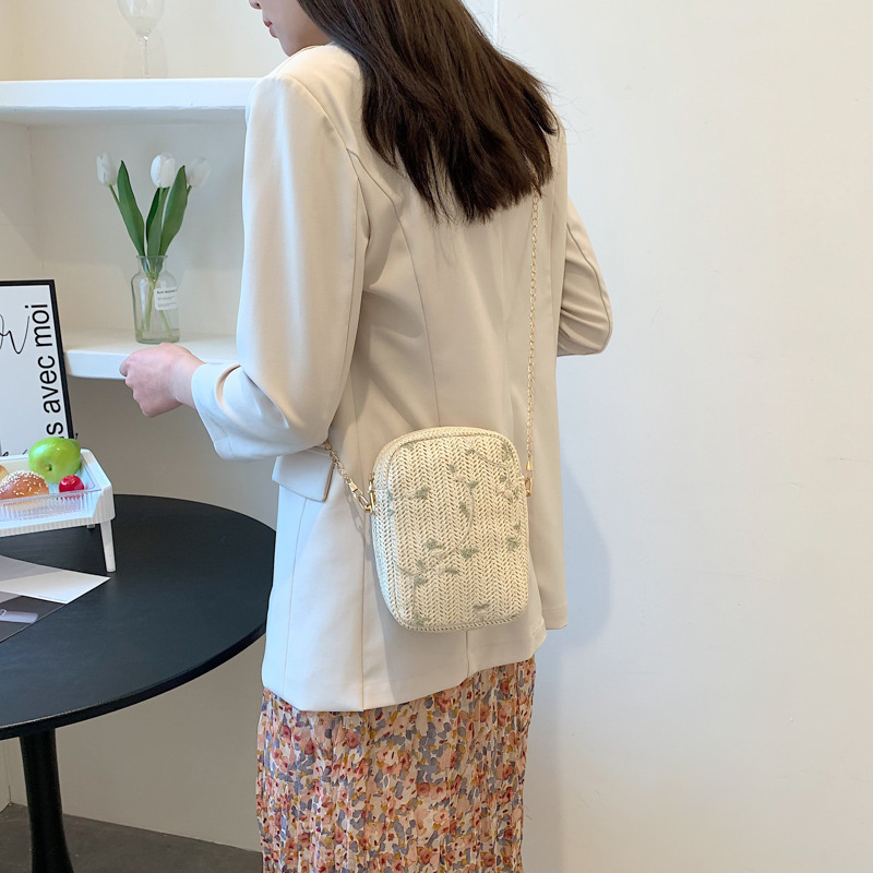 Retro ins casual simple style braided bag 2022 spring new fashion lace flower shoulder bag female Application Scenario
