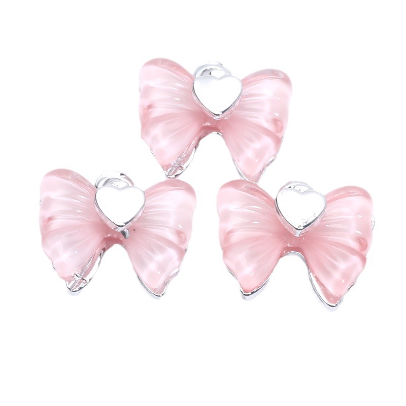 y2K sweet and cool girl necklace, bracelet, earrings, diy pink butterfly heart pendant accessories Item Picture