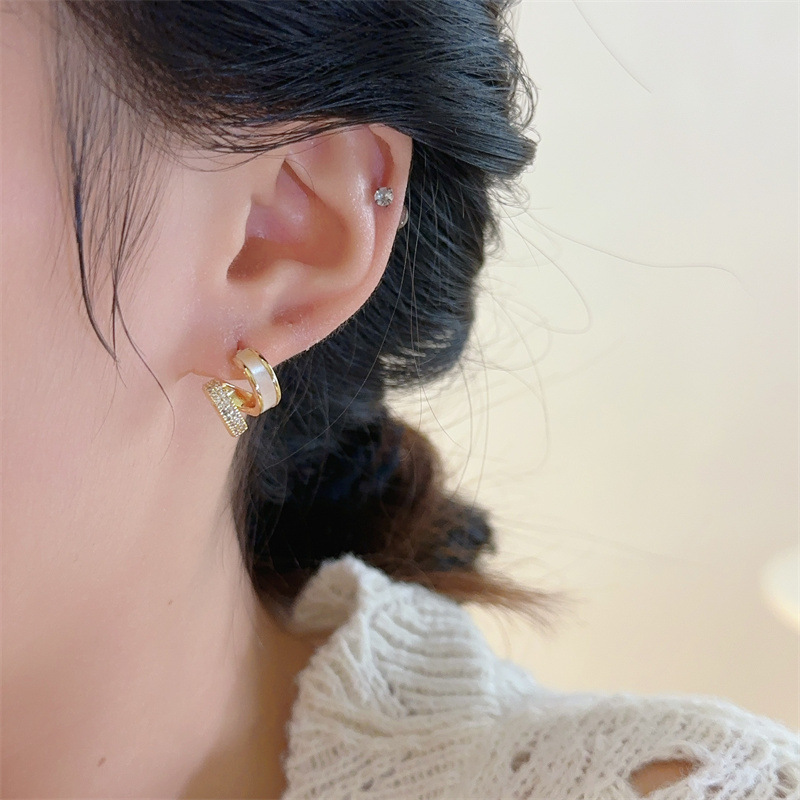 轻奢小众设计感 小巧精致锆石耳钉女 2024年新款爆款高级感耳饰潮详情1