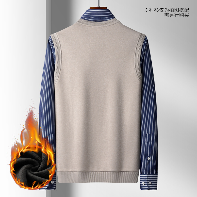 Men's thickened and fleece thermal cotton vest, German fleece cold-proof waist support, inner layer with a waistcoat and vest, autumn and winter heating underwear details Picture
