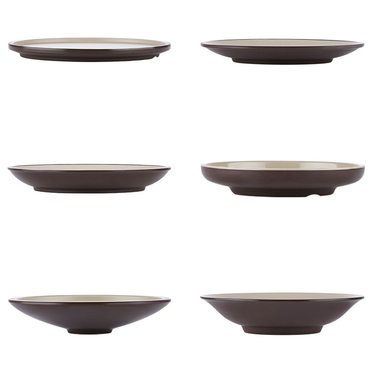 Imitation porcelain tableware, plastic round plates, hotel and restaurant dish plates, rice bowl plates, flat plates, commercial melamine round bone plates Item Picture