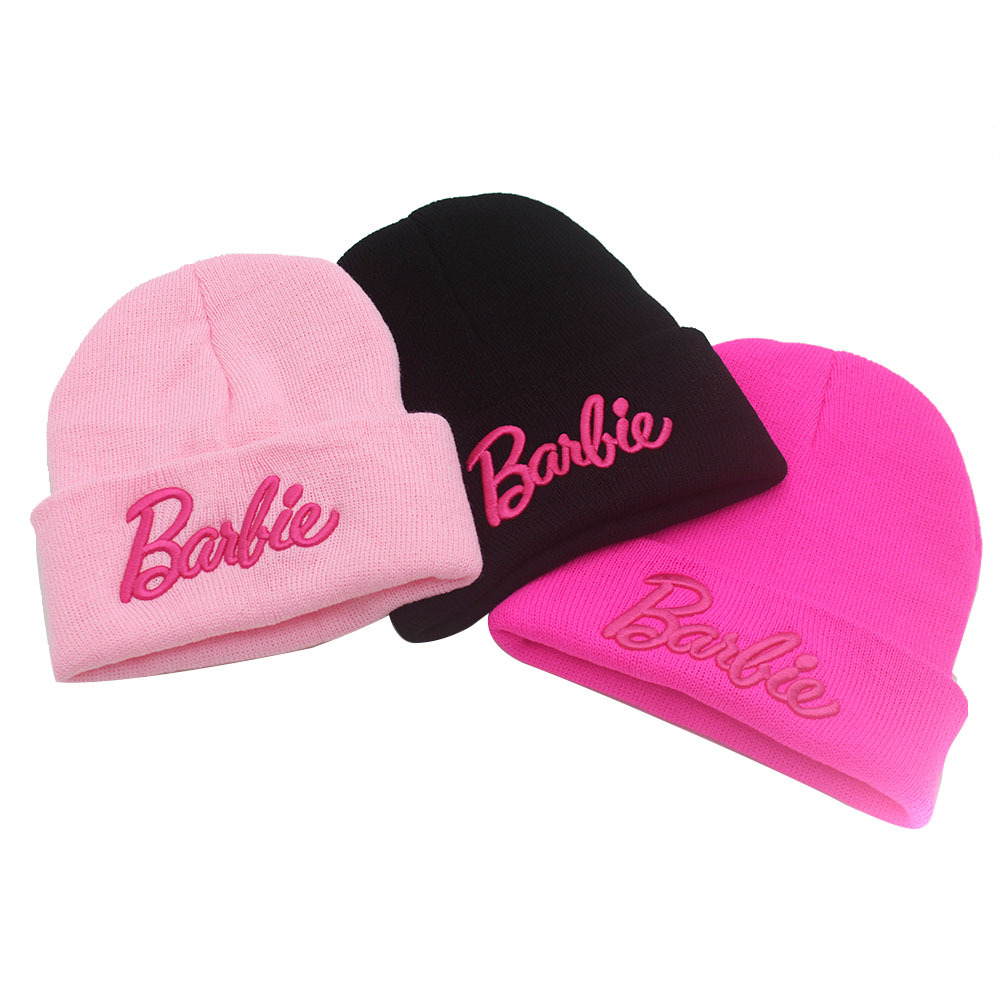 Cross Border Fall/Winter Barbie Letter Three-Dimensional Embroidered Knitted Hat For Men And Women Warm Outdoor Woolen Hat