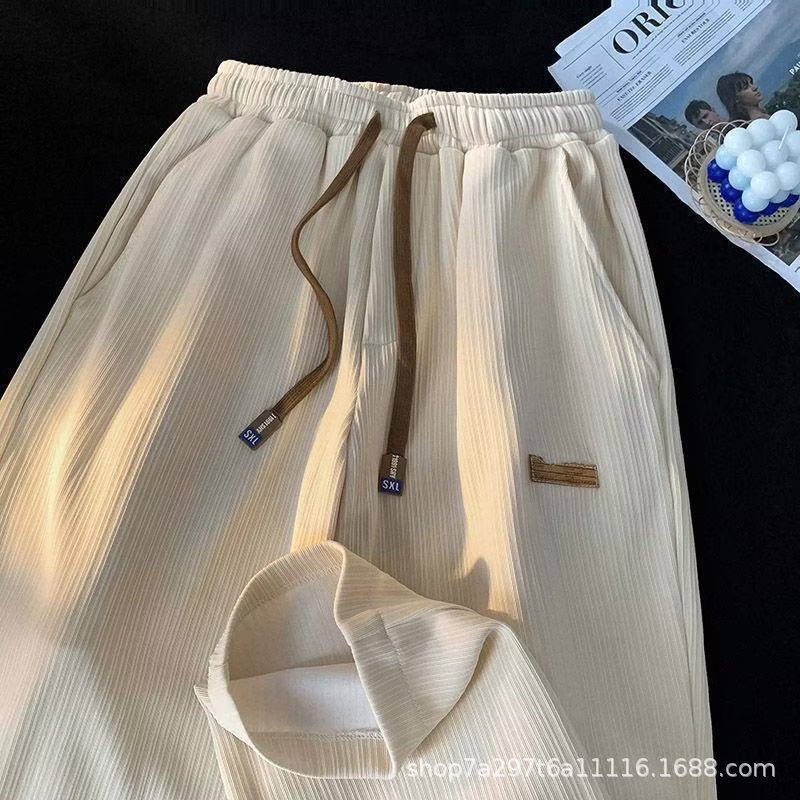 Ice Silk Straight Drop Pants Men's Summer Thin High-Grade Wide Leg Pants Design Sense Of Fashion Brand Loose Casual Pants Application Scenario