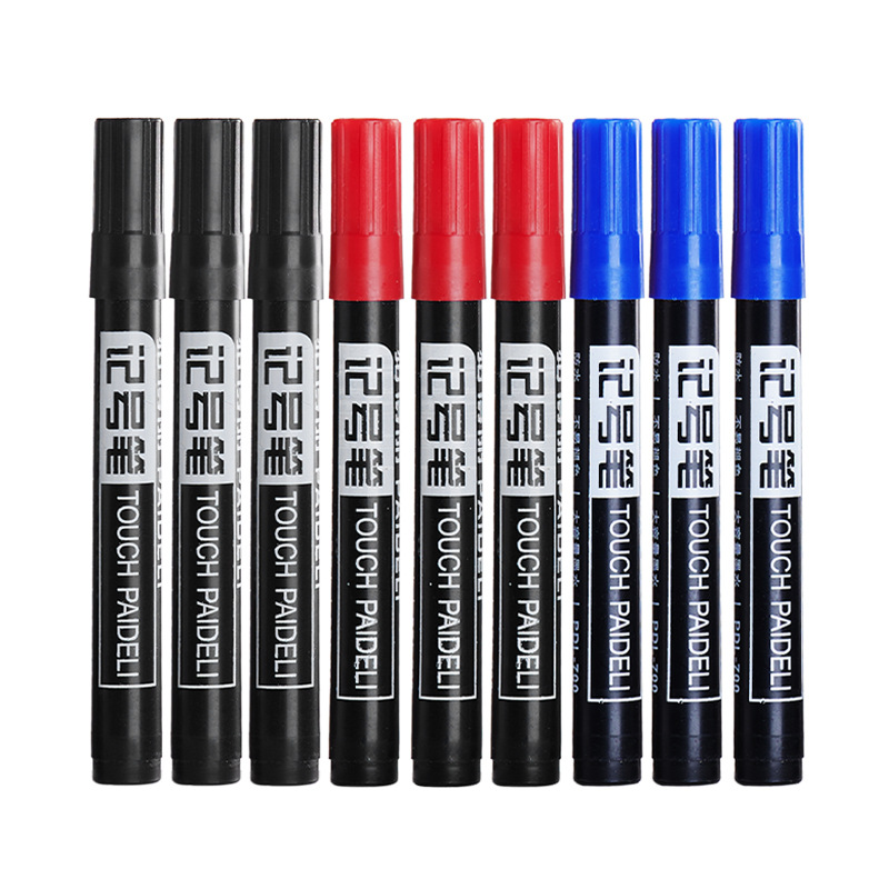 Wholesale waterproof large-head pens, thick-head markers, black quick-drying line pens, oil-based logistics and express printing and marking pens Item Picture