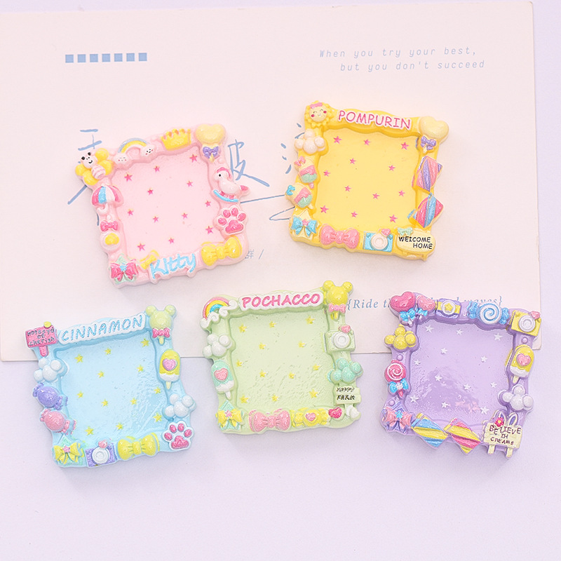 Cartoon Creative Photo Frame Diy Cream Glue Homemade Mobile Phone Case Shoe Buckle Hairpin Resin Accessories Materials Wholesale Specification drawing