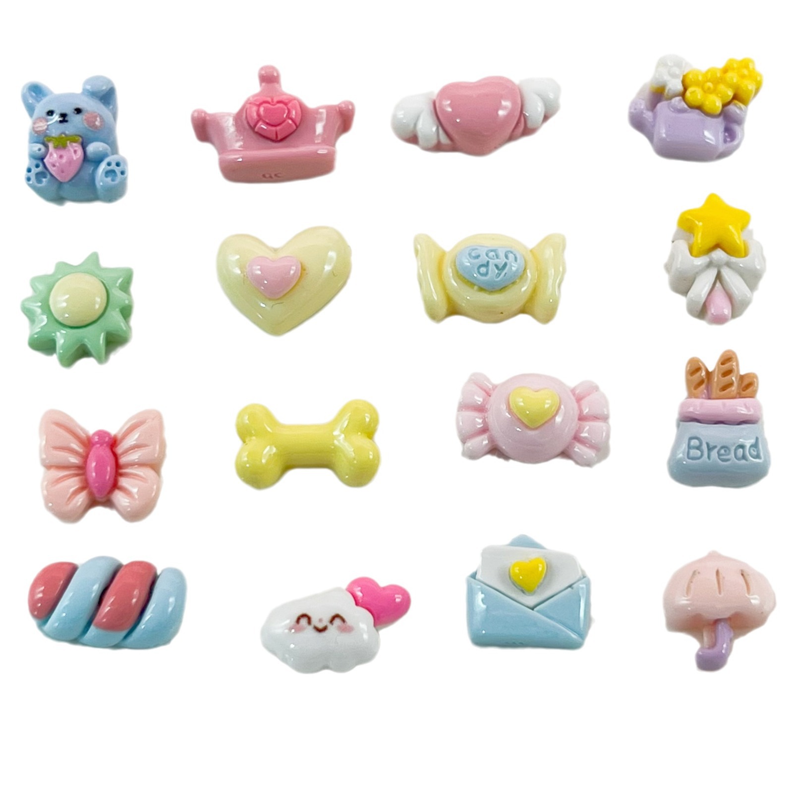 迷你小号卡通动物领结花精美图案混款款式超多美甲装饰树脂配件细节图