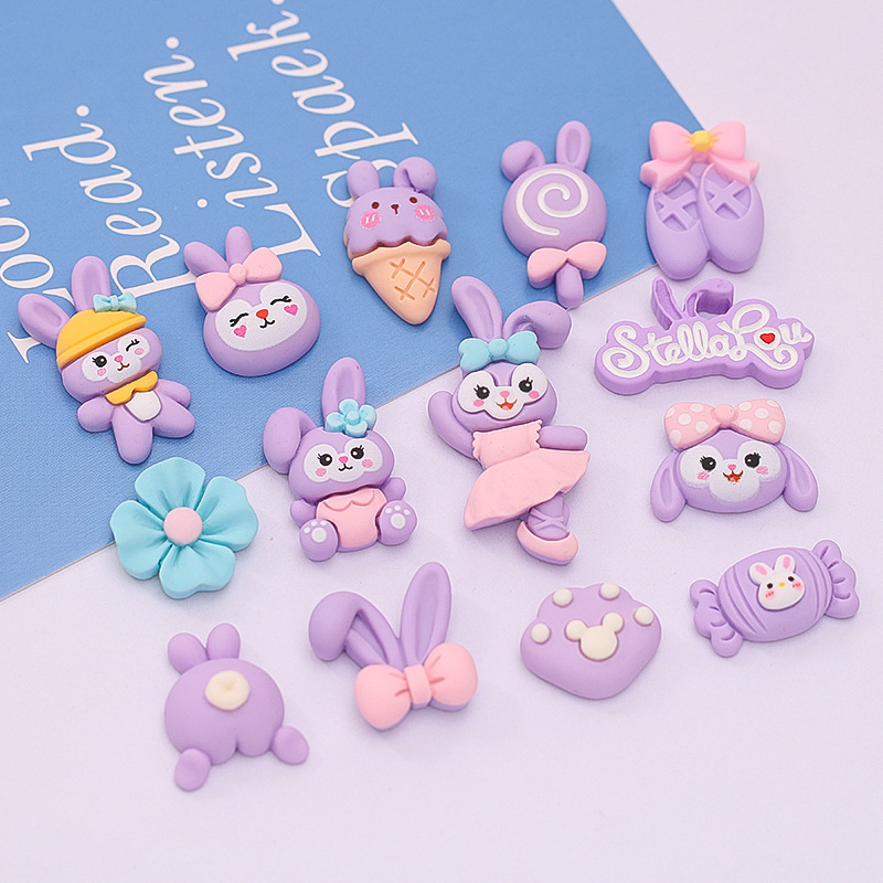 Star Delo New Ballet Rabbit Ice Cream Label Diy Resin Accessories Mobile Phone Shell Cream Adhesive Patch details Picture