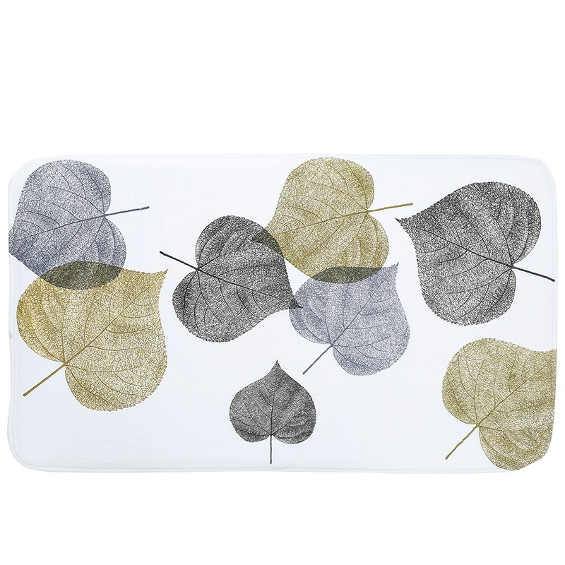 Nordic Style Bathroom Door Mat Printed Mat Non-Woven Super Soft Short Plush Mat Household Absorbent Printed Mat