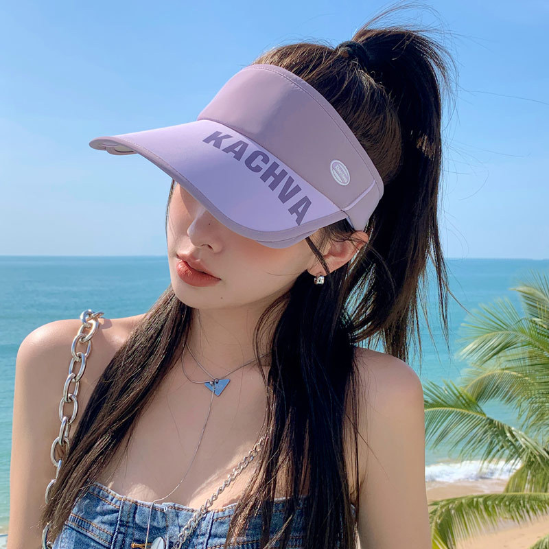 Summer Sun Hat Ladies Pull Board Empty Top Sunscreen Sports Hat Outdoor Cycling Large Along The Quick-Drying Cap Sub Tide details Picture