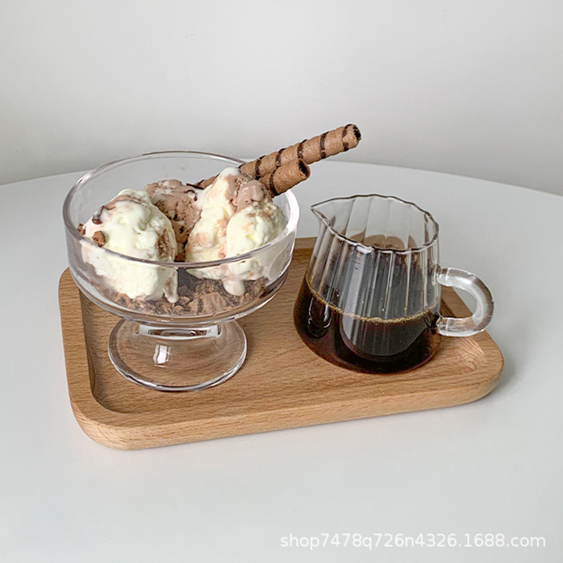 Instagram Simple Glass Dessert Cup Yogurt Cup Tall Ice Cream Bowl Ice Cream Cup Ice Cream Cup Yogurt Bowl Application Scenario