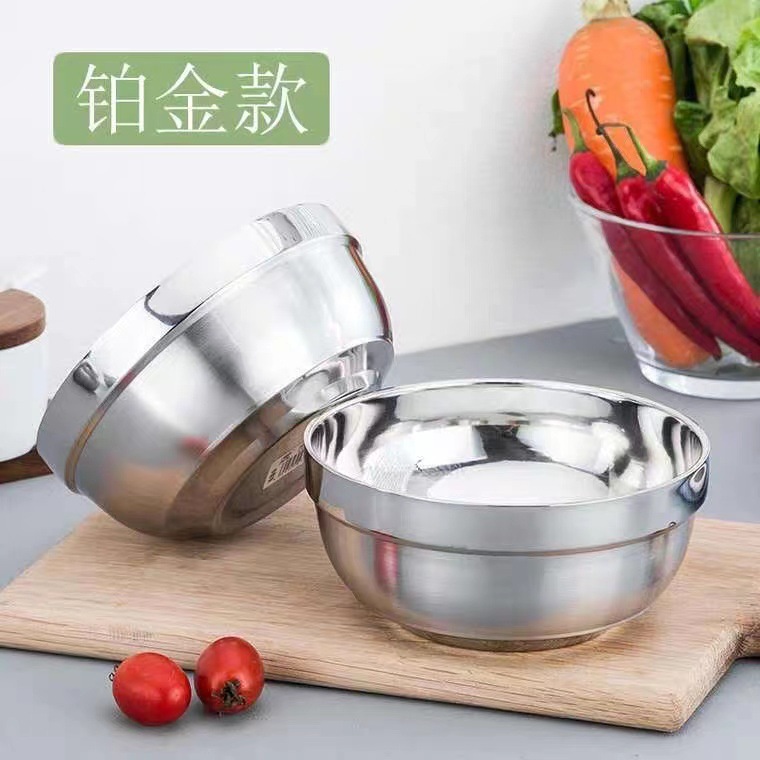 Wholesale 304 stainless steel bowls, double-layer insulated, kindergarten children's rice bowls, cafeteria student soup bowls, can be printed with LOGO details Picture