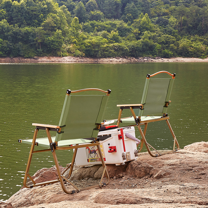 Outdoor portable folding chair, Kemite chair, aluminum alloy camping table, ultra-light backrest seat, campsite supplies, beach chair details Picture