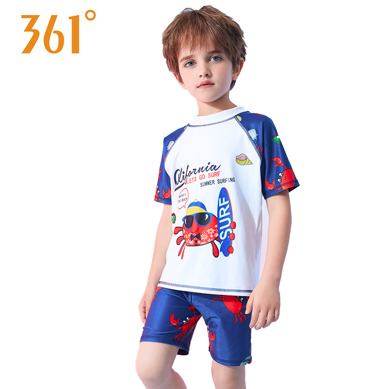 361 Children's swimsuits for boys, girls, babies, two-piece swimsuits for small, medium and large children, one-piece long and short sleeves, beach swimsuits Item Picture