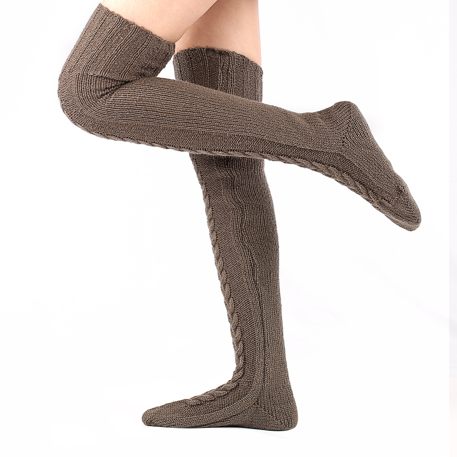 European and American autumn and winter knitted knee-length stockings for women, Amazon wish extended floor socks, woolen pile socks manufacturer Application Scenario