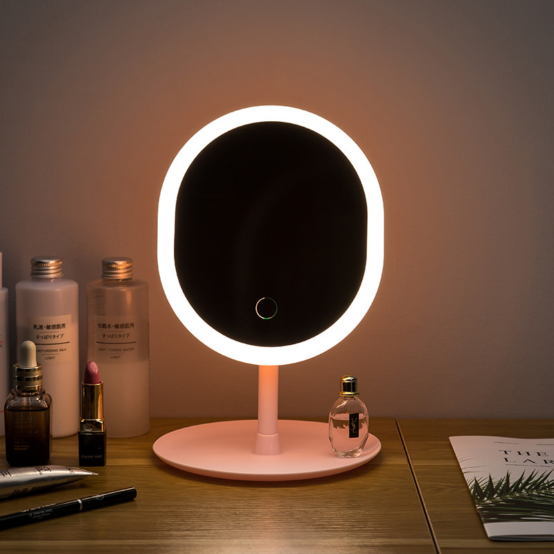 Led Makeup Mirror With Light Fill Light Mirror Desktop Storage Female Internet Celebrity Beauty Makeup Mirror Usb Charging Mirror Wholesale details Picture