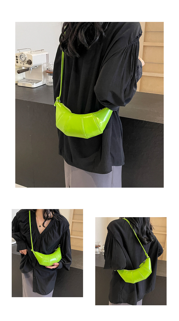 跨境外贸牛角包女包新款潮简约时尚斜挎饺子包百搭单肩箱包皮具男士手提包详情9