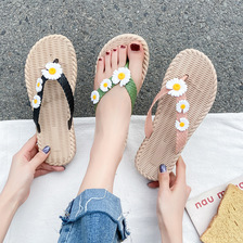 2022新款花朵夏季人字拖鞋女外穿韩版耐磨女士平底凉拖鞋沙滩代发