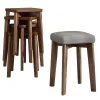 Solid wood stools, household small stools, modern and simple dining tables and chairs, red round stools, stackable dining chairs, square stools, and low stools Item Picture