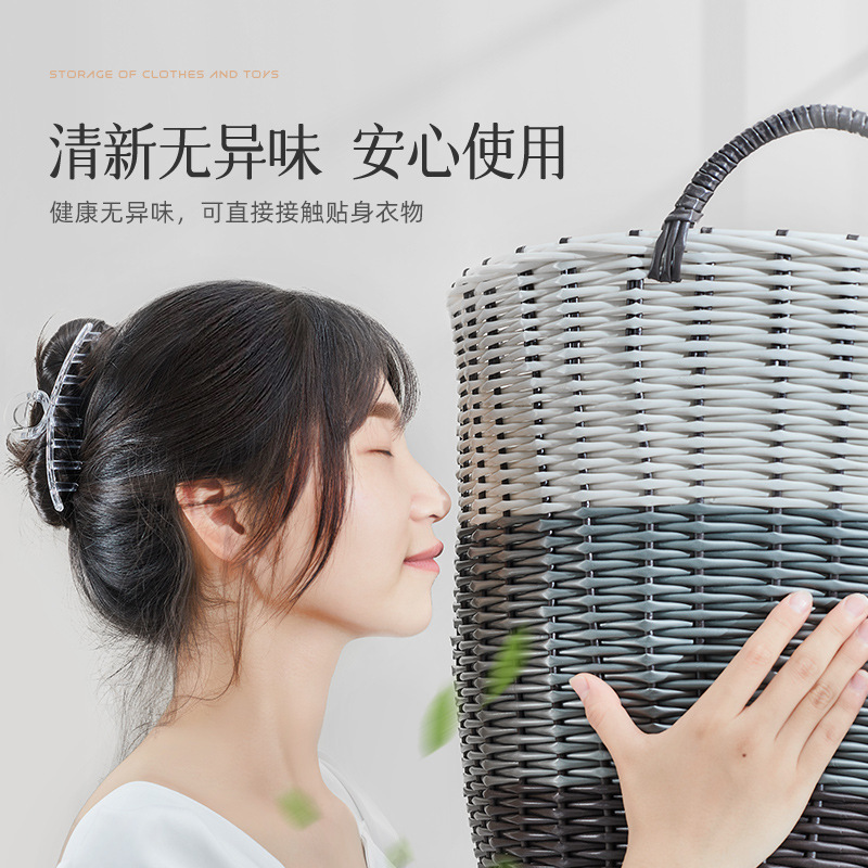 Manufacturers wholesale hand-woven household dirty clothes basket multi-functional toy storage basket large capacity dirty clothes storage basket details Picture