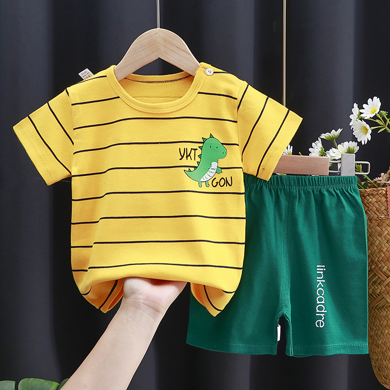 儿童短袖套装纯棉女童夏装男童t恤两件宝宝婴儿衣服韩版童装新款图