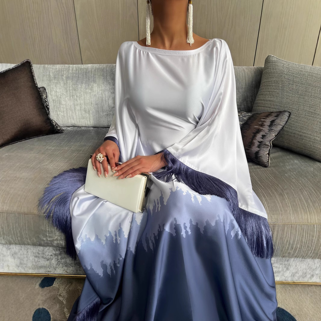 Cross-border Amazon AliExpress bestseller 2025 Summer New Middle Eastern Arab robe Long Dress Women's wear Specification image