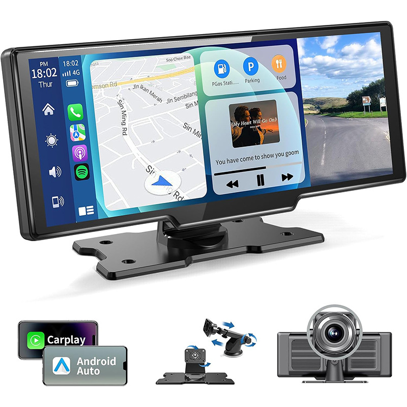 10.26 Inch Full Touch Screen Car Navigator Integrated Front And Rear Dual Recording 1080P Cross-Border Hd Tachograph Specification drawing