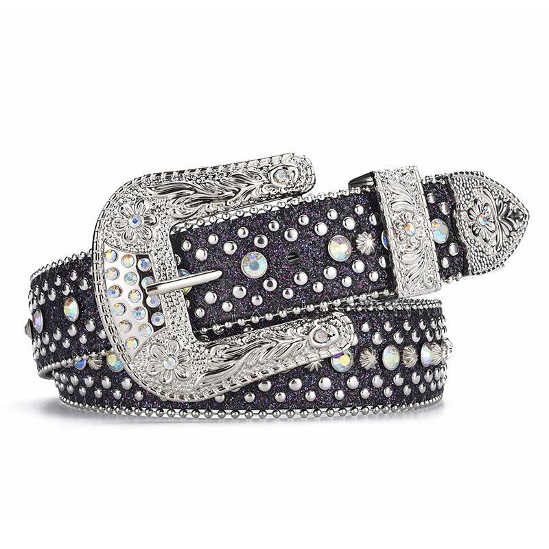 Rhinestone Belt Women Y2k Wind Wide Belt Decorated European And American Fashion Personality Diamond-Encrusted Jeans With A Sense Of Matching Design details Picture