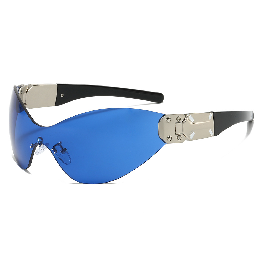 2024 Cross-border exclusive one-piece square sunglasses for women, modern and retro, with jumping temple shapes to decorate the sunglasses for women Specification image