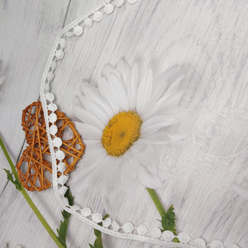 Best-selling single-sided small ball cotton thread lace, one bean, one lentil lace scarf, bag, small ball children's clothing, milk thread Item Picture
